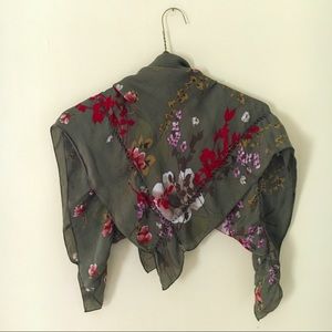 Laura Ashley 100%Silk Floral Vintage Scarf